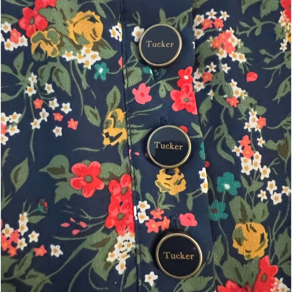 Tucker for Target Blue Floral Multicolor Mini Dress Pockets Summer Size Small - Picture 4 of 7